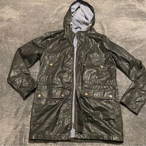 Men's Black Hooded Rain Jacket / Trench coat